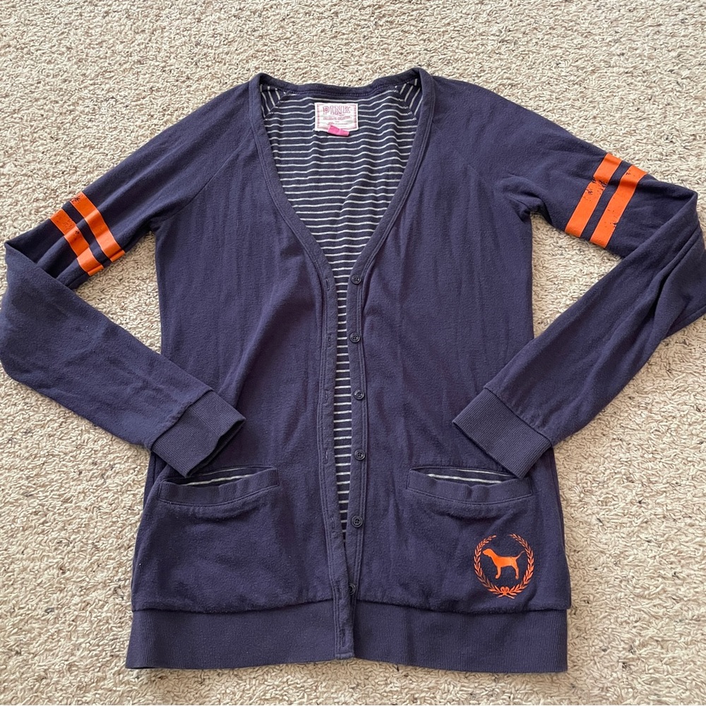 Victoria’s Secret Pink Auburn University Small Cardigan Sweater Top Collegiate